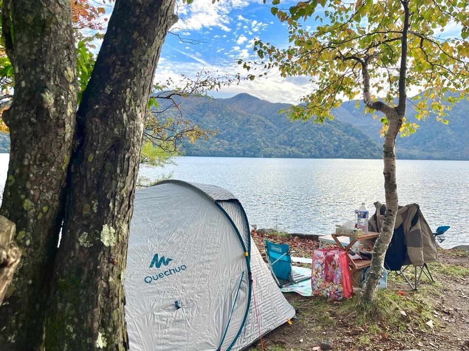 菖蒲ヶ浜キャンプ村 中禅寺湖の見えるキャンプエリア